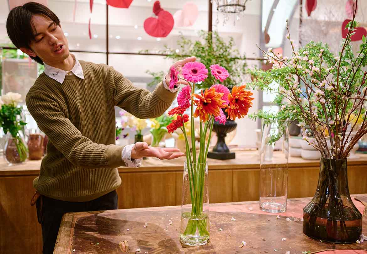お花1～1.5：花瓶1が基本の比率