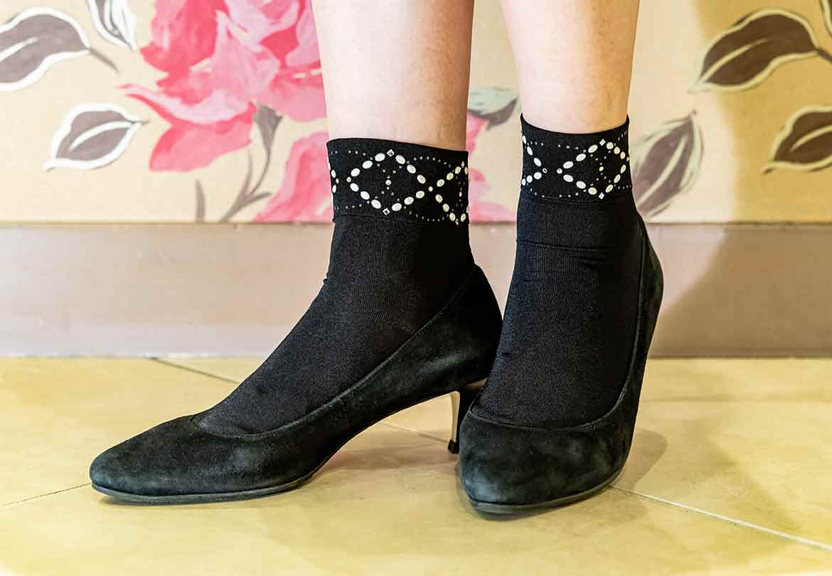 トライしやすい、ソックスと靴との一体化コーデ