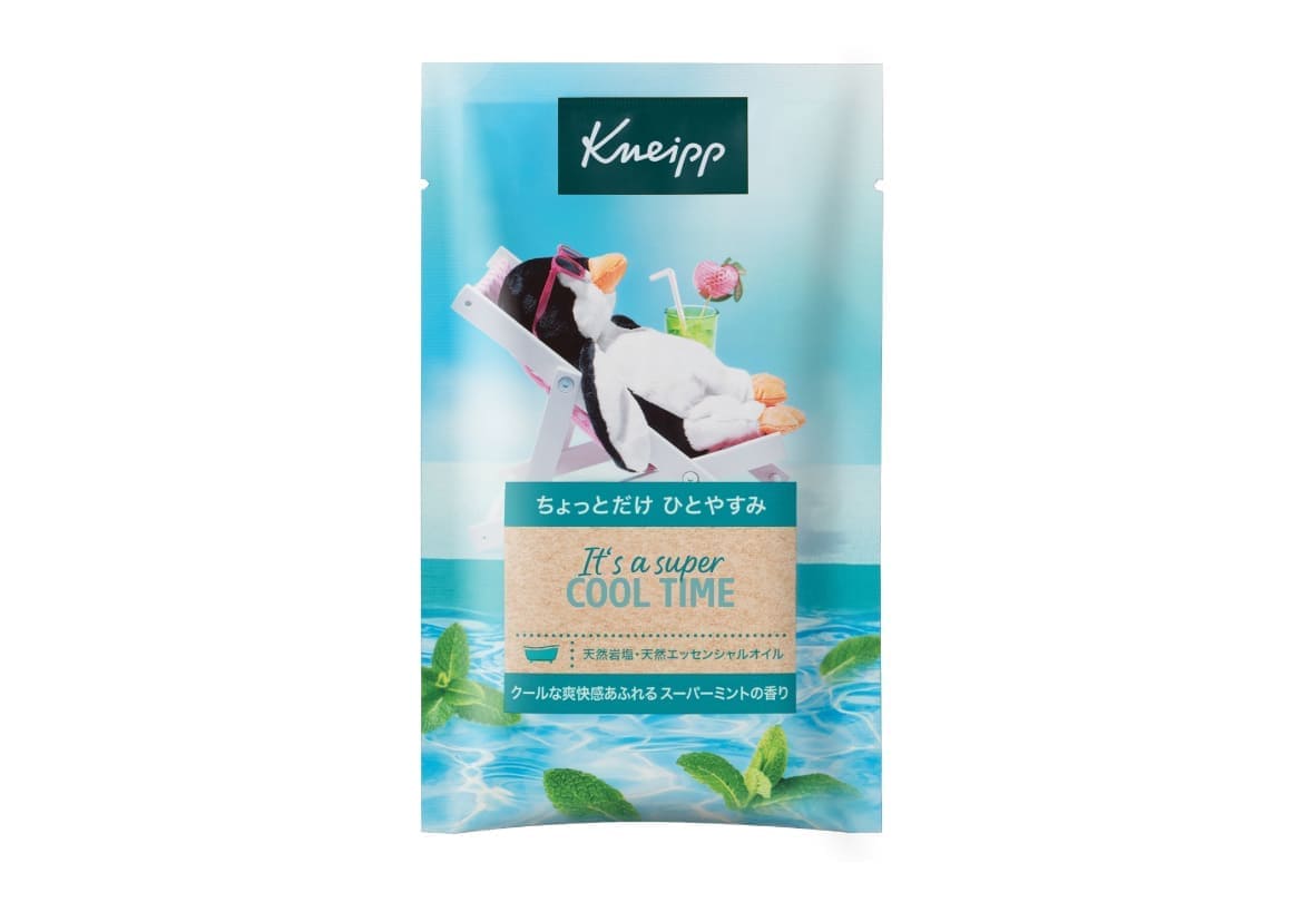 「クナイプバスソルト スーパーミント 50g」 176円、4種の天然ミント成分とメントールの効果で爽快感が溢れる