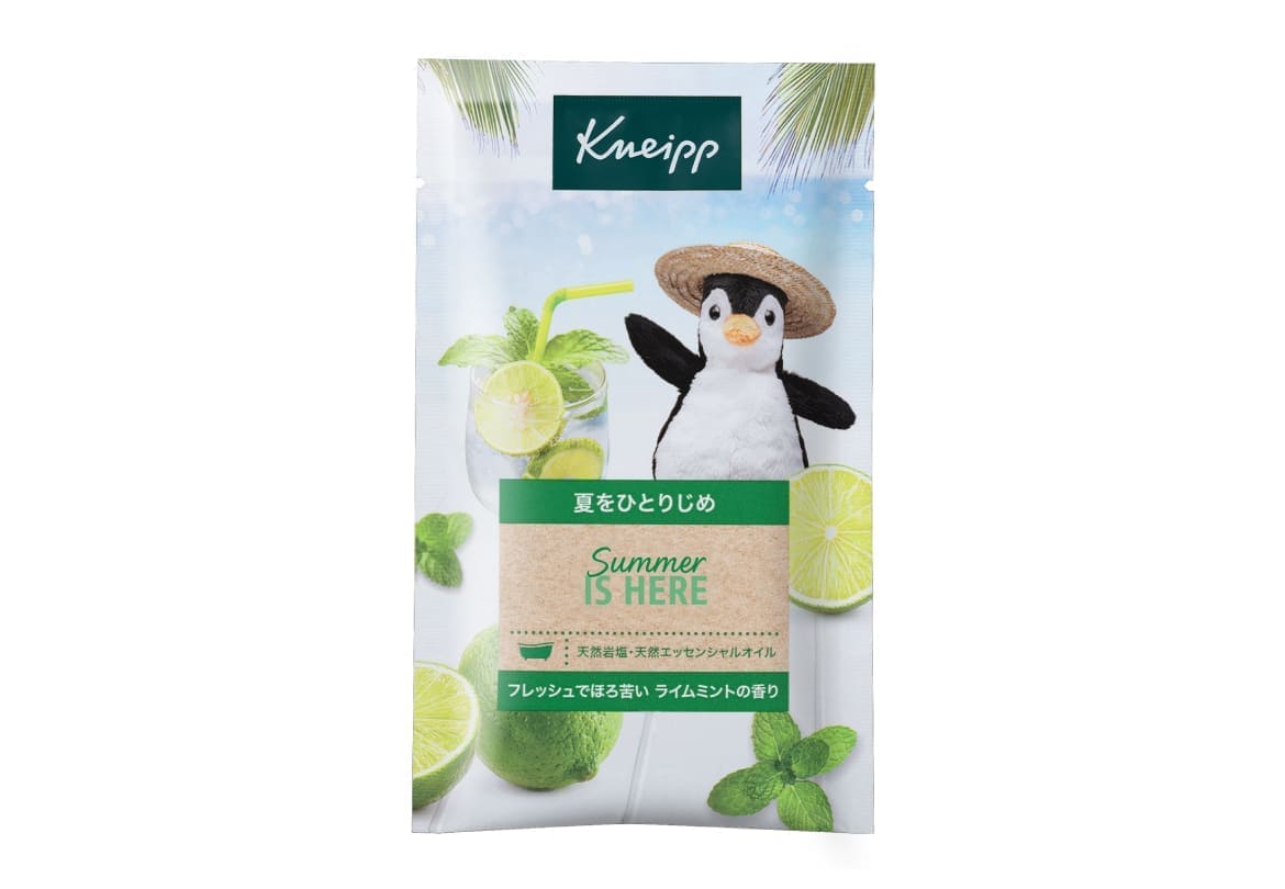 「クナイプバスソルト ライムミント 50g」176円、フレッシュでほろ苦いライムの香りと、クールな感触がすっきり爽やか