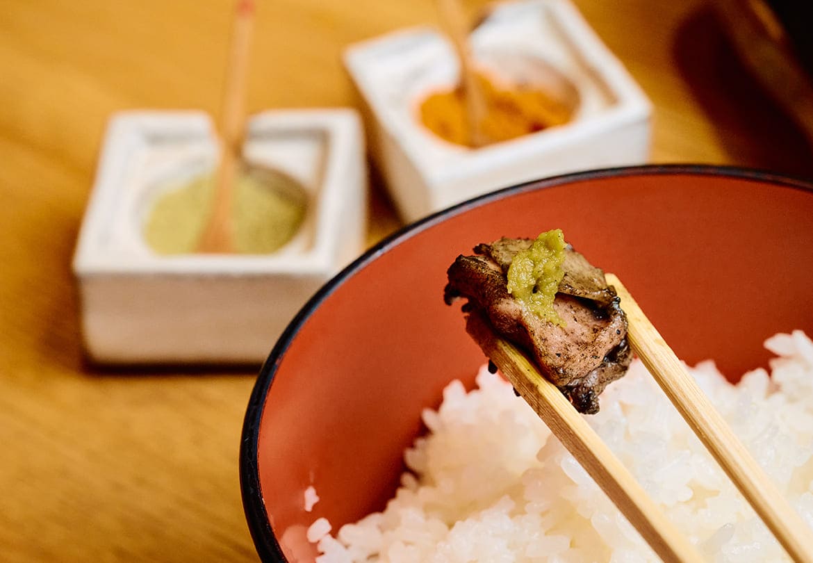 柚子胡椒はもちろん一味と山椒を混ぜて付けても美味