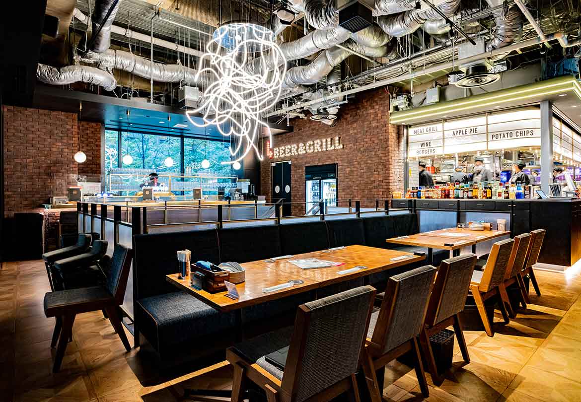 クラシックなアメリカンダイナーとモダンなセンスが融合した店内