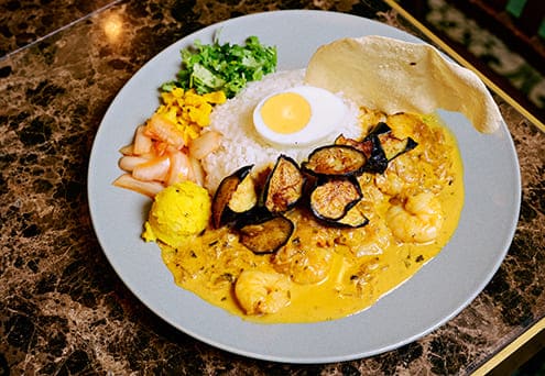 シングル「海老カレー」＋「揚げナス」