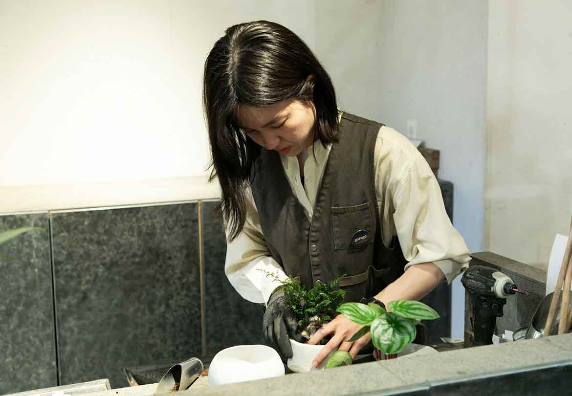 鉢と植物を一緒に買うと無料で植え替えをしてくれます