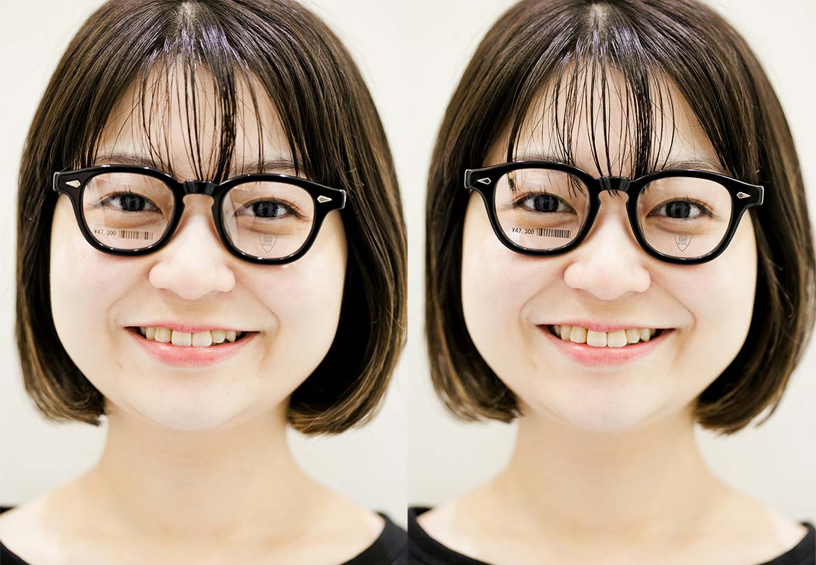右の写真のフレームの方が私には合うみたい！