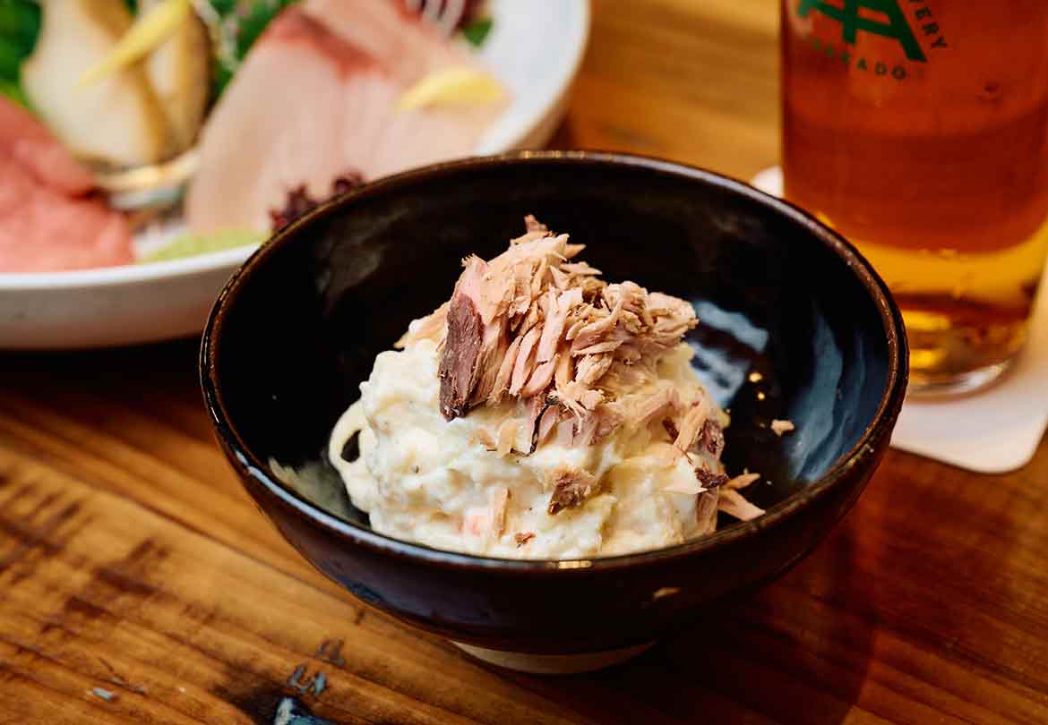 「伊勢たくあんと鰹の生節の和風ポテトサラダ」748円