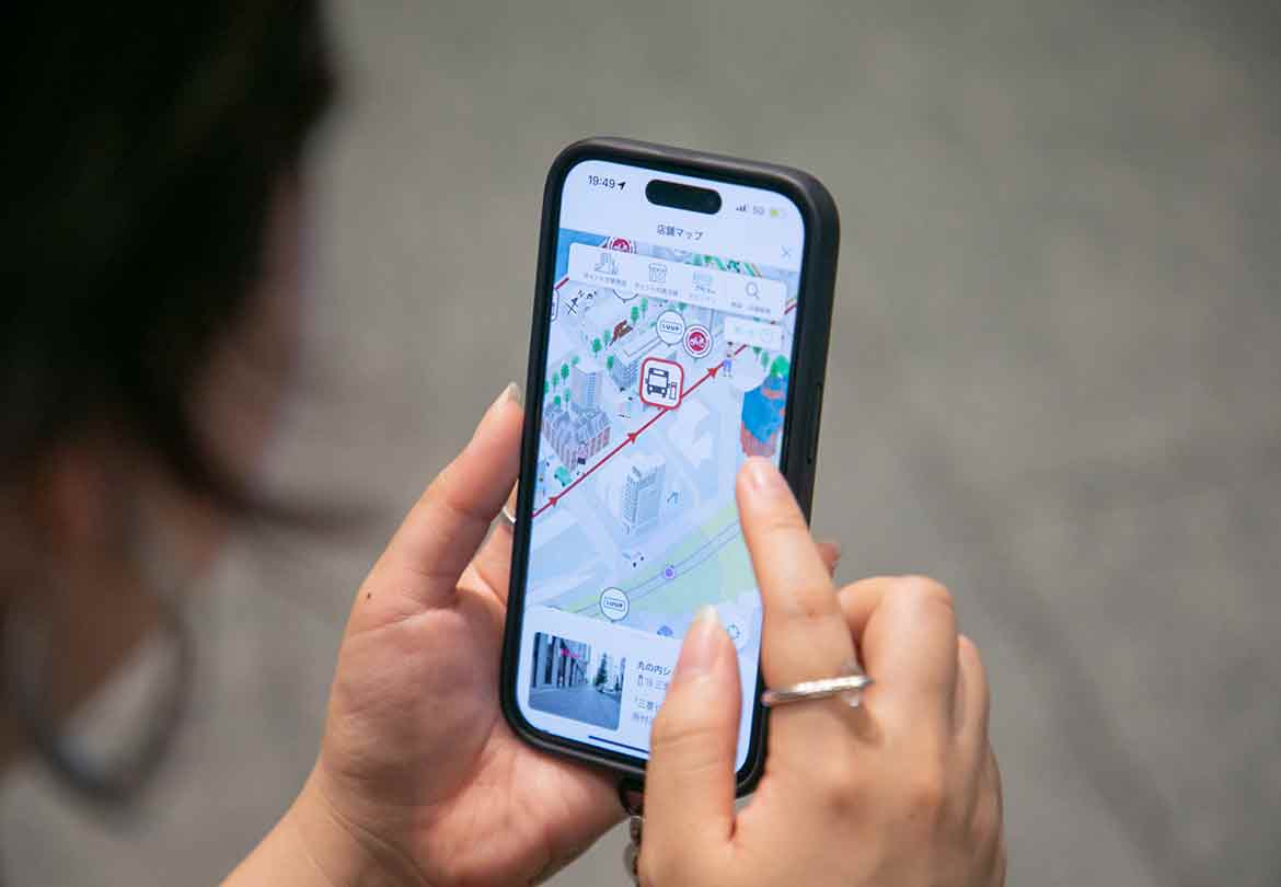 バス停の場所は丸の内ポイントアプリからチェック